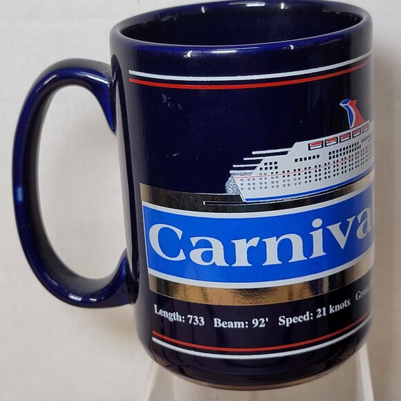 Carnival Cruise Jubilee Ceramic Coffee Mug Navy - Picture 1 of 7